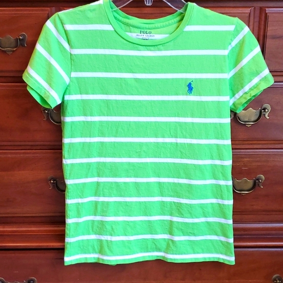 Polo Ralph Lauren Tops - Lime Green Striped Tee Shirt
